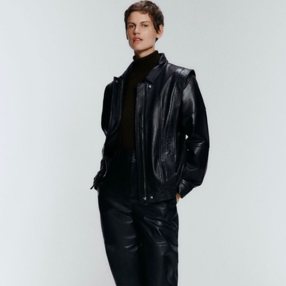 Zara 80s Leather Vintage Jacket